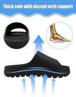 ⁦Black Slippers - Comfortable Medical Slippers - Lightweight Sole - Waterproof Rubber Sole - Slippers for Men, Youth, Kids - Perfect for Home, Beach, Street⁩ - الصورة ⁦5⁩