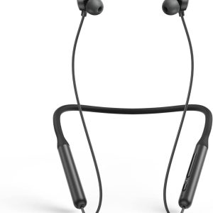 ⁦Anker soundcore life u2i bluetooth neckband with 22 h playtime, 10 mm drivers,clear calls , usb-c fast charging, foldable & lightweight build, ipx5 waterproof - black-18 months local warranty⁩ - الصورة ⁦3⁩