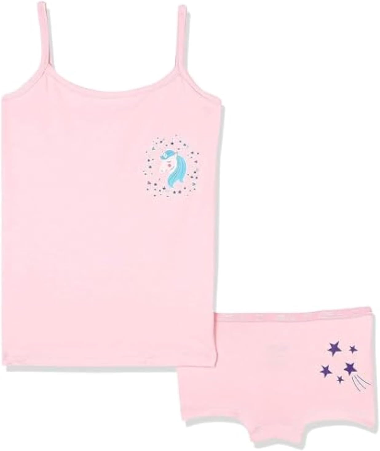 Dice girls Spaghetti-Strap Top Boyshorts Unicorn-Print Underwear Set (pack of 2)
