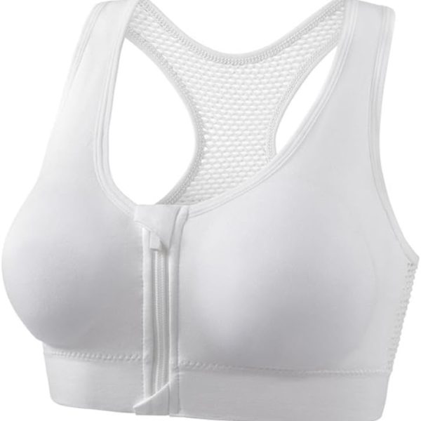 Comfortable Wide Mesh Back Sports Bra, Perfect Support Wirefree
