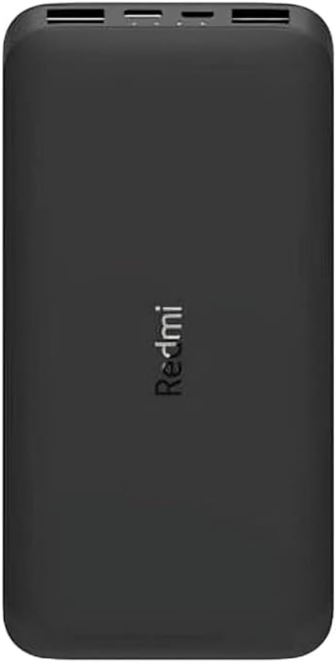Xiaomi Redmi 10000mAh Power Bank: Quad-Port Fast Charging, Compact Design for On-the-Go Power Supply | High-Capacity Li-Polymer Cells | Dual Input (MicroUSB & USB-C) | Black | 6 Month Local warranty