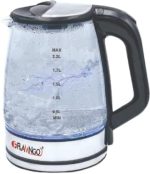 ⁦Flamingo Kattel FM-4003 Glass Electric Kettle 2.2L, Blue⁩ - الصورة ⁦3⁩