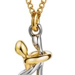Love & Crafted Gold Hug Couples Necklace for Women or Men Perfect Matching Necklace for Couples Jewelry Gifts, Brass, No Gemstone