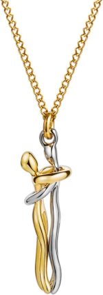 Love & Crafted Gold Hug Couples Necklace for Women or Men Perfect Matching Necklace for Couples Jewelry Gifts, Brass, No Gemstone