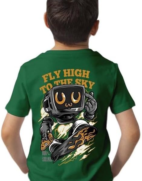 TRIPPLE Kids 100% Cotton Printed T-Shirt 30703 green - size 7/8 Years For Boys and Girls
