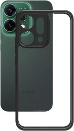 ⁦Case Cover Shockproof Hard PC Back Soft TPU Frame Anti-yellowing Slim Protective Cover Compatible with Oppo Reno 14 (Black)⁩ - الصورة ⁦4⁩