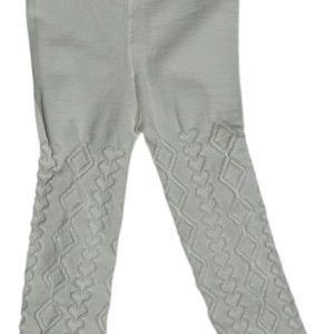 ⁦Girls Comfortable Legging - Soft Cotton Material - Fashion Design - School & Play (Off White, 2)⁩ - الصورة ⁦2⁩