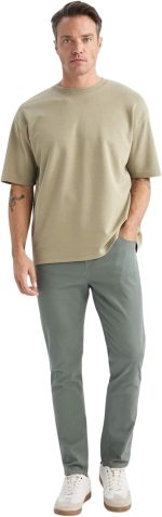 DeFacto Mens Slim Jean Cut Casual Chino Trousers B2089AX Trousers