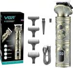 ماكينة حلاقة الشعر V-962 للرجال، ماكينة تشذيب اللحية قابلة لإعادة الشحن، ماكينة قص شعر كهربائية لاسلكية، تشذيب دقيق، قابلة لإعادة الشحن بمنفذ USB، شفرات قابلة للتعديل للاستخدام في الصالونات والمنزل