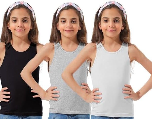 مجموعة من (3) توب كات قطن للبنات