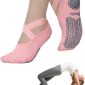 Showday Yoga Socks for Women Non-Slip Grips & Straps, Ideal for Pilates, Pure Barre, Ballet, Dance, Barefoot Workout