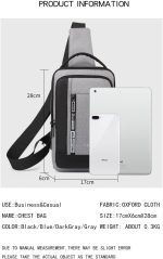 ⁦USB Daily Waterproof Shoulder Bag⁩ - الصورة ⁦2⁩