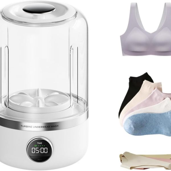 Kameety Underwear Washer Machine Portable, Mini Laundry Machine, Compact Cordless Electric Automatic Device For Underwear Socks Camping Travel Student Dorm