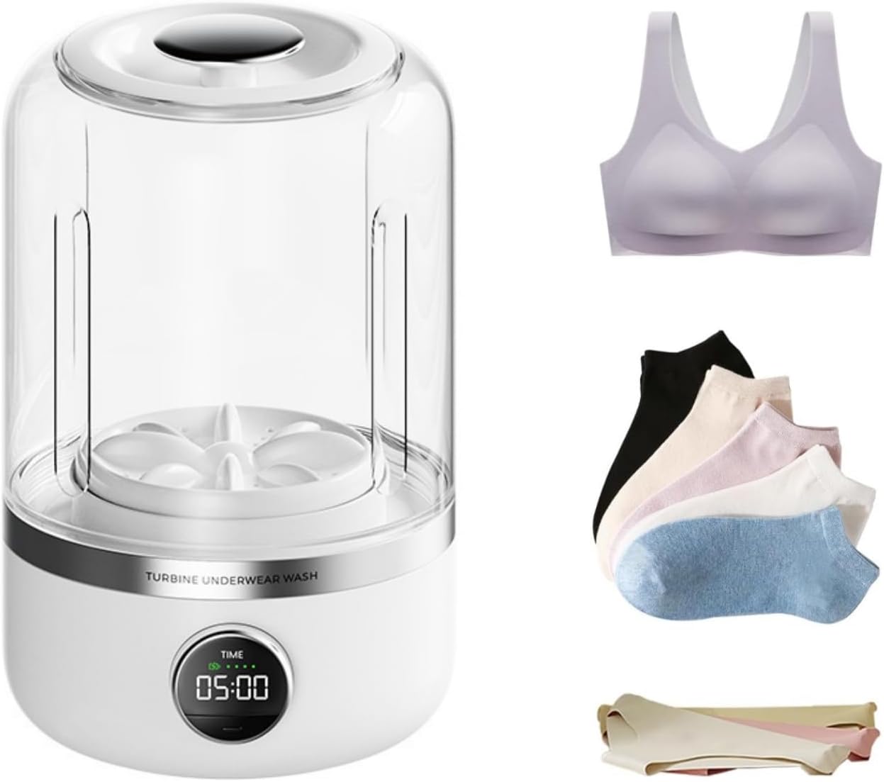 Kameety Underwear Washer Machine Portable, Mini Laundry Machine, Compact Cordless Electric Automatic Device For Underwear Socks Camping Travel Student Dorm