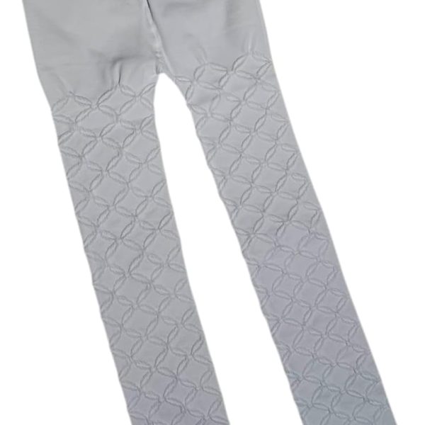 Girls Comfortable Legging - Soft Cotton Material - Fashion Design - School & Play (Off White, 2)