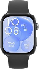 ⁦HUAWEI WATCH FIT 3 Smartwatch, 1.82" AMOLED Display, Ultra-Slim Design, All-Round Fitness Management, Comprehensive Health Management, Durable Battery Life, Compatible with iOS & Android, Black⁩ - الصورة ⁦2⁩