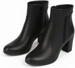 Ankle Boot Heels Leather With Zipper R-25