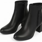 Ankle Boot Heels Leather With Zipper R-25
