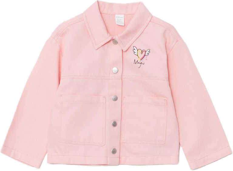 LC WAIKIKI Polo Neck Long Sleeve Printed Baby Girl Jacket