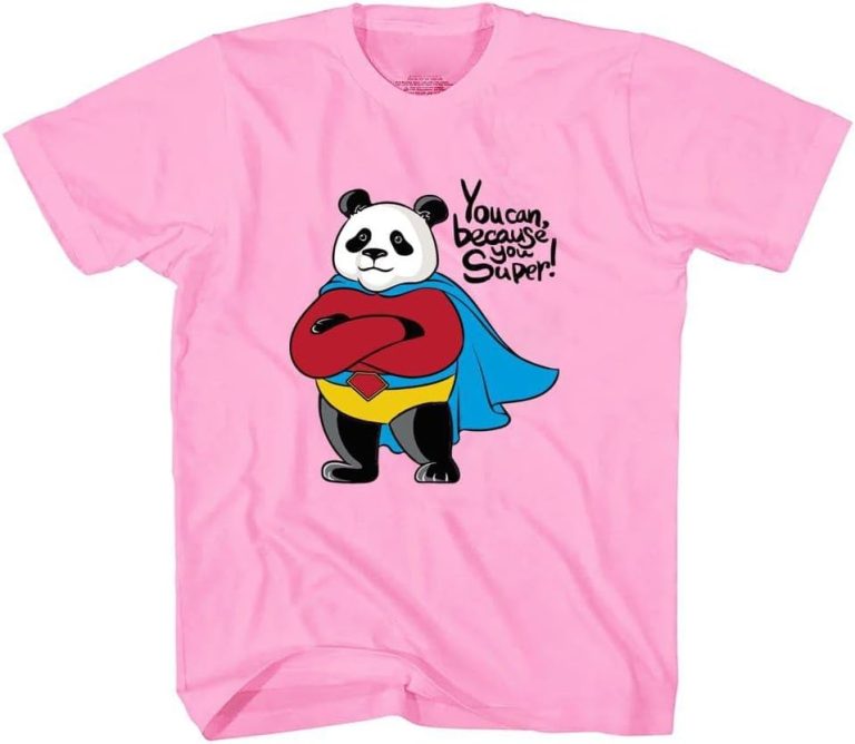 kids t-shirt for boys, Crew neck T-shirt, Printed Short sleeve T-shirt,Panda design, pink, We print your gift