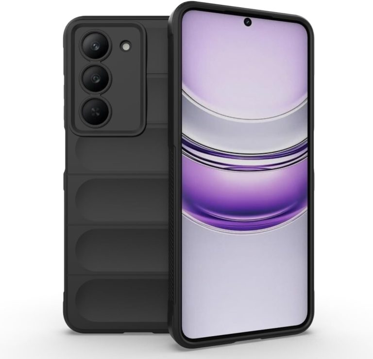 جراب متوافق مع Realme 14x 5G ، - غطاء مزدوج الحماية مصقول مقاوم للصدمات مع حماية فائقة للكاميرا - غطاء واقي مضاد للخدش شديد التحمل و مقاوم للانزلاق من Graby Shop - اسود