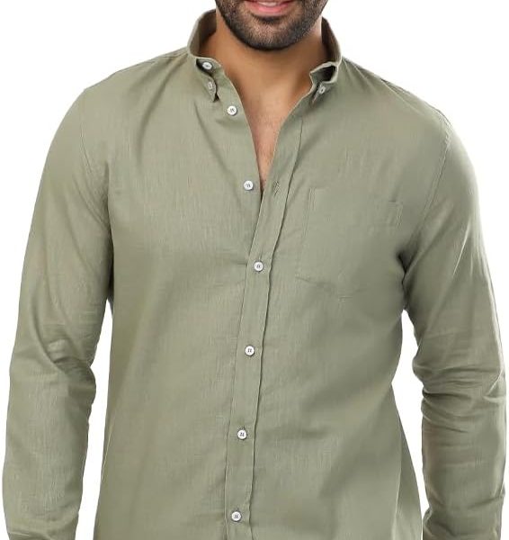 Men's Linen Button-Down Shirt