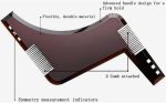 ⁦High Quality Beard Comb All In One Tool Stencil Beard Styling Set With Comb For Men´s Chin Beard Neck Beard Stencils Beard Styling Tool Shaving Stencil Beard Shaving⁩ - الصورة ⁦2⁩