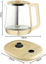 ⁦غلاية صحية كهربائية متعددة الوظائف R.7937 من زجاج البوروسيليكات سعة 1.5 لتر من راف | ابريق ماء ساخن وصانع شاي | 20 قائمة ذكية | غليان سريع 1500 واط | مؤقت 24 ساعة | حماية من الغليان الجاف | ضمان 3⁩ - الصورة ⁦5⁩
