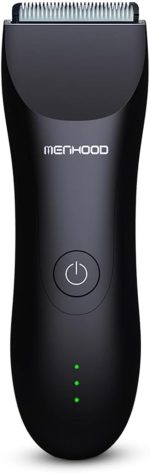 MENHOOD Balls Trimmer for Men Grooming Trimmer 1.0 Groin Trimmer for Men Skin-Friendly Ceramic Blade & IPX6 Rating - Balls & Body Hair Trimmer Without Snags - 150 Minutes Run Time - Shavers for Men
