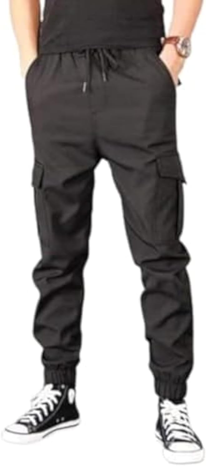 Men's Cargo Pants with Side Pockets and Soft Stretch Material
