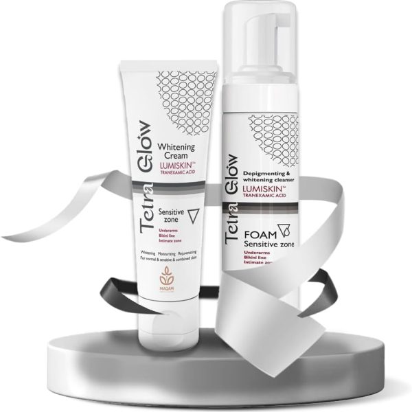 Tetra Glow Sensitive Zone Whitening Routine (1 Cream + 1 Foam)