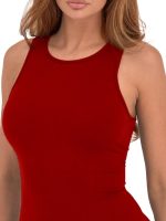 ⁦Sleeveless Sport Jumpsuit with Back Zipper For Women – Round Neck Workout Bodysuit with Shorts for Gym, Yoga, Workout & Casual Wear⁩ - الصورة ⁦3⁩