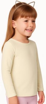 Miza Kids Classic Sleeve Girls Long Sleeve Cotton Lycra Elastic Top Underwear for Daily and Winter Use - الصورة 2