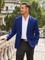 ⁦Men's Classic Blazer Jacket Blue⁩ - الصورة ⁦3⁩
