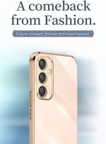⁦HONLEN Case for Samsung Galaxy A25 5G (6.5 inches), Soft TPU Silicone Case Electroplating Frame Design - Pink⁩ - الصورة ⁦2⁩