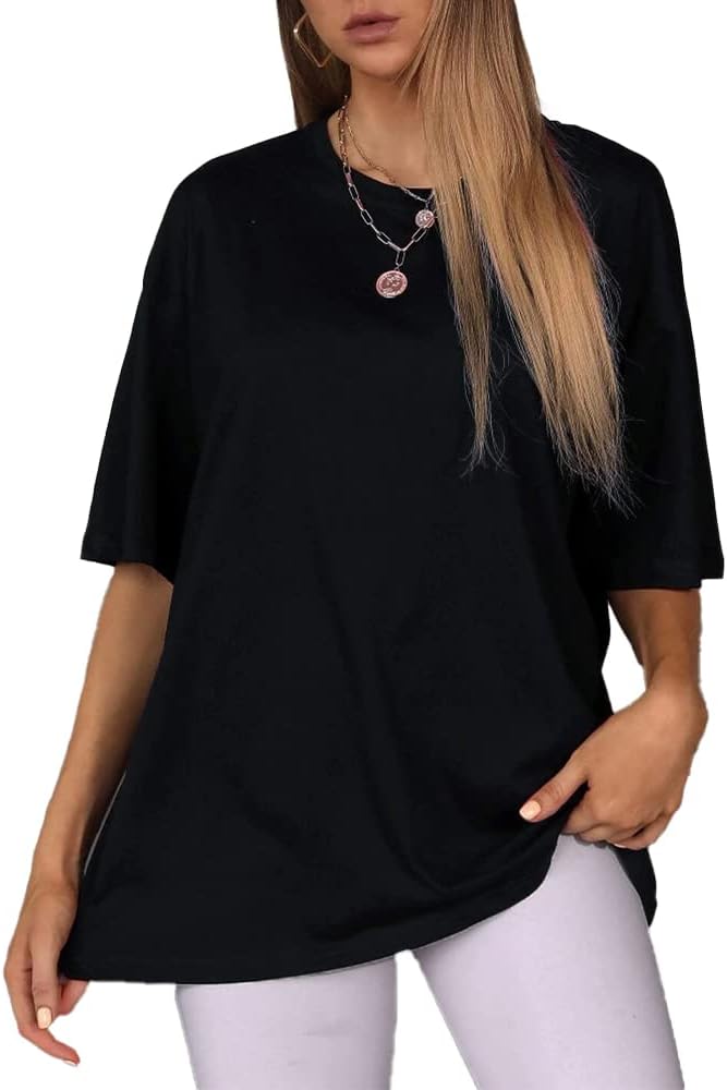 Oversized T- Shirt for Women - Cotton - Drop shoulder Half Sleeves