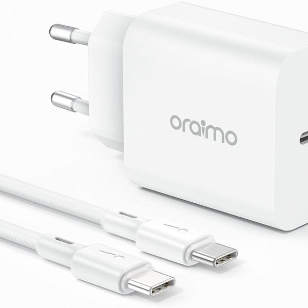 Oraimo 20W Type C Fast Charger Pd 3.0 Usb C Wall Adapter Compatible For Samsung Galaxy S22 S21/S21+/S21 Ultra/S20/S20+/S20 Fe/Note 20 Ultra/10, Google Pixel 6/5/4, White