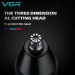 ⁦VGR V-613 Ear, Nose & Eyebrow Trimmer Professional USB Rechargeable Nose Trimmer for Men and Women Nose Clippers Eyebrow Facial Hair Trimmer Body Grooming Kit IPX5 Waterproof Dual Edge Blades⁩ - الصورة ⁦3⁩