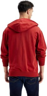 ⁦Levi's mens Embroiderd Zip Open Sweatshirt -3 Sweatshirt (pack of 1)⁩ - الصورة ⁦2⁩