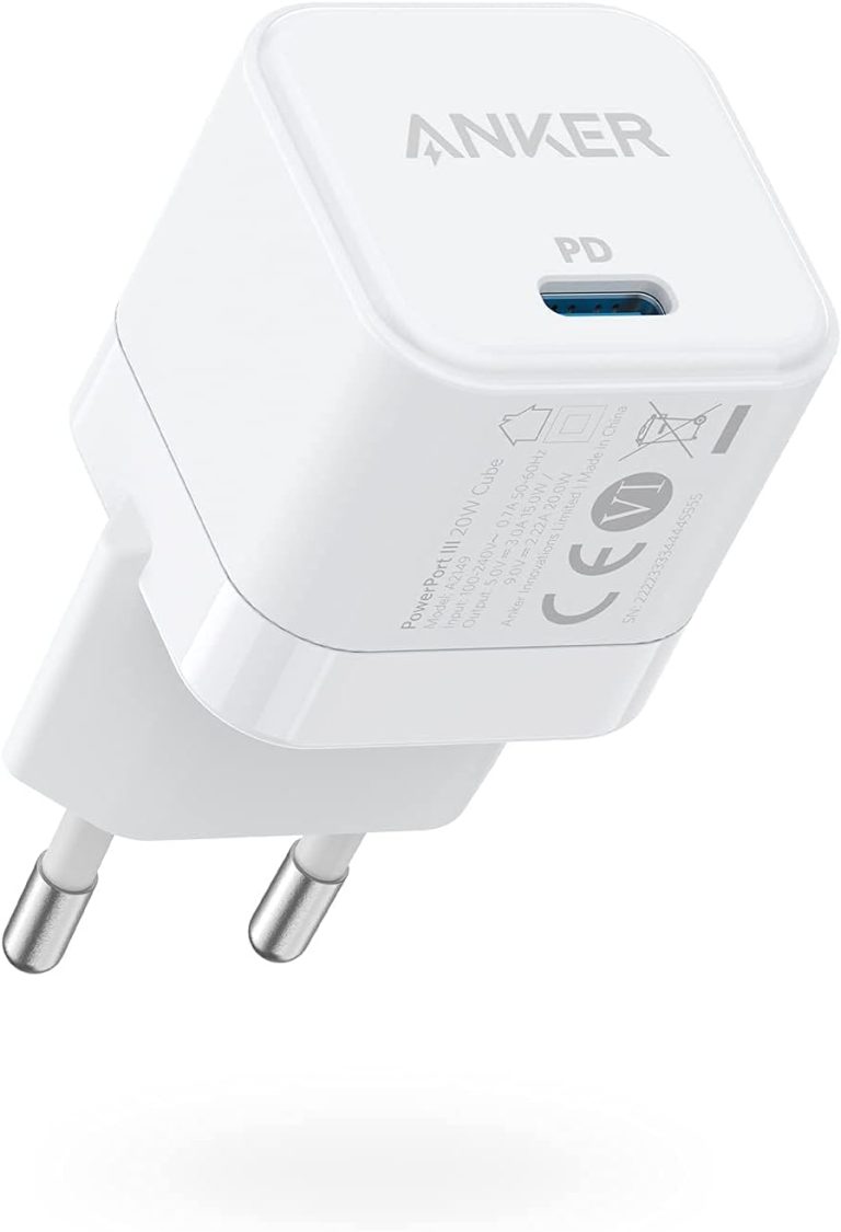 Anker PowerPort III 20W USB-C Power Supply Charging Cube Quick Charging Option, Compatible with iPhone 15/14/13/12 Series, Galaxy, Pixel 4/3, iPad/iPad Mini, White(Charging Cable Not Included)