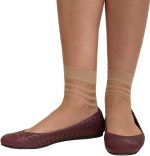 ⁦Charmaine Women Ankle-High Ultra Sheer Socks With Striped Cuffs⁩ - الصورة ⁦5⁩