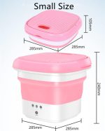 ⁦غسالة ملابس قابلة للطي مع دلو مجفف صغيرة للشرابات والملابس الداخلية جهاز طرد مركزي لتجفيف الملابس من ميزي متعدد الألوان⁩ - الصورة ⁦2⁩