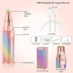 ⁦2-in-1 Electric Hair Trimmer for Women, USB Rechargeable, LED Light, Dual Head for Face and Body, Pink⁩ - الصورة ⁦2⁩