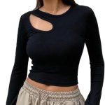 Women's Twill Cotton Sleeve T-Shirt With Slot