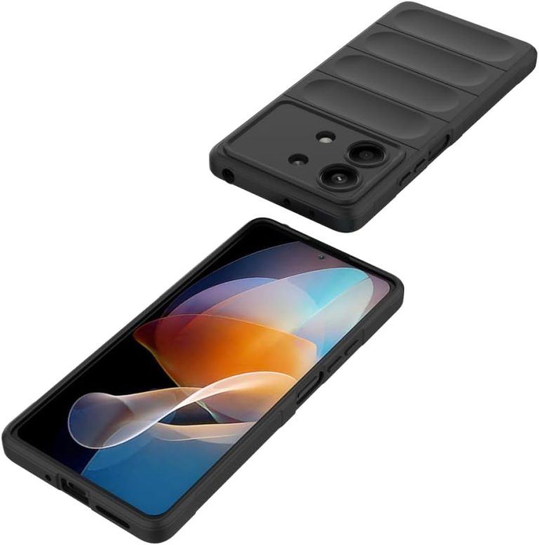 جراب متوافق مع شاومى Redmi Note 13R Pro 5G ، - غطاء مزدوج الحماية مصقول مقاوم للصدمات شديد التحمل فائق الجودة مع حماية للكاميرا - غطاء واقي مضاد للخدش و مقاوم للانزلاق - أسود