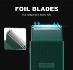VGR Professional Electric Razor for Men - Ultra Thin Rechargeable (USB Charging) - Reciprocating Blade for Face Smoothing Beard Trimmer - Black - الصورة 5
