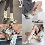 ⁦Leg Warmers for Women Winter - Leg Warmers Y2k 80s Over The Knee Ribbed Leg Socks for Eighty's Party Sports Yoga⁩ - الصورة ⁦5⁩