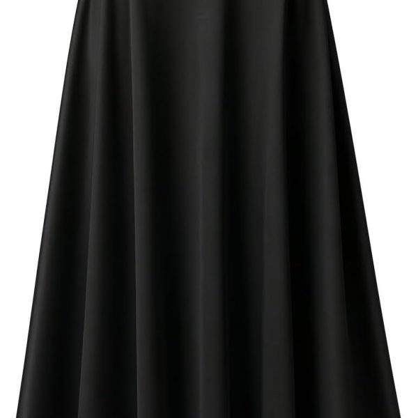 Women's Long Skirt Black Cloche Soft Fabric Formal Casual Skirt