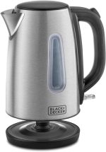 ⁦Black & Decker 1.7L Concealed Coil Stainless Steel Kettle, Jc450-B5, Silver⁩ - الصورة ⁦2⁩