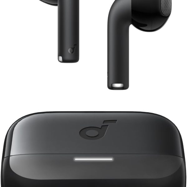 Soundcore K20i by Anker, Semi-in-Ear Earbuds, Bluetooth Wireless, 36H Playtime, Fast Charge, Clear Sound, ENC 2-Mic Clear Calls, Custom EQ, IPX5, Bluetooth 5.3, App Control (Black) 18 Months Warranty